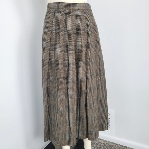 Vintage 80s David Brooks Worsted Wool Silk Blend Midi Skirt Made in USA Size 8 - Picture 2 of 11